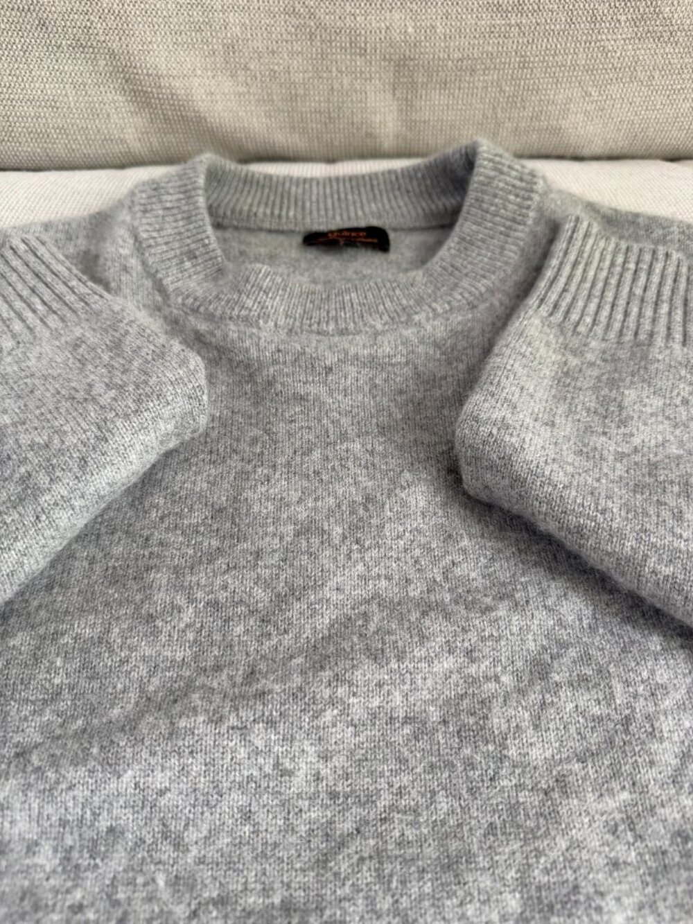 Mongolian Cashmere Oversized Crewneck Sweater (Quince) - Heather Gray - Medium - Picture 5 of 5